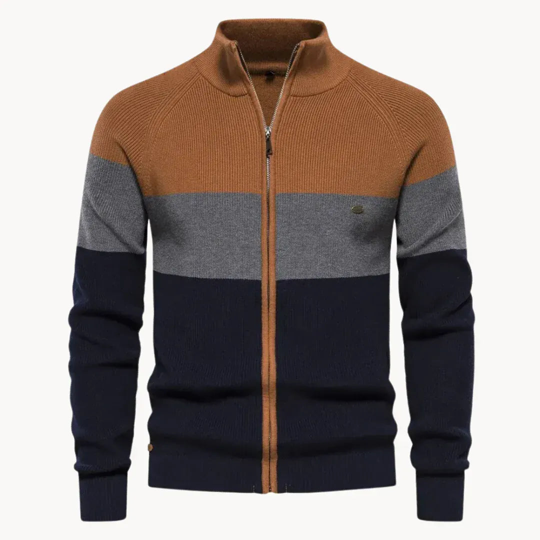 Cardigan con zip a blocchi di colore André Ferran