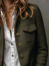 Honorine | Blazer vintage a zigzag con bordature a contrasto