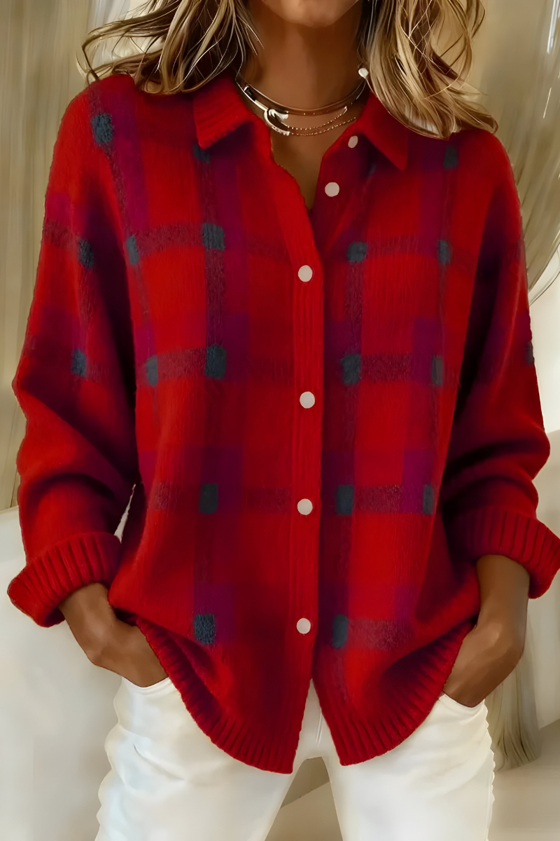FOSCARI LABEL | CARDIGAN A QUADRI IN MAGLIA MORBIDA