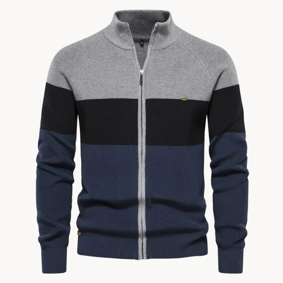 Cardigan con zip a blocchi di colore André Ferran