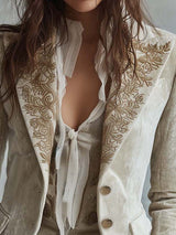 Constance | Blazer Avorio Ricamato Tailleur