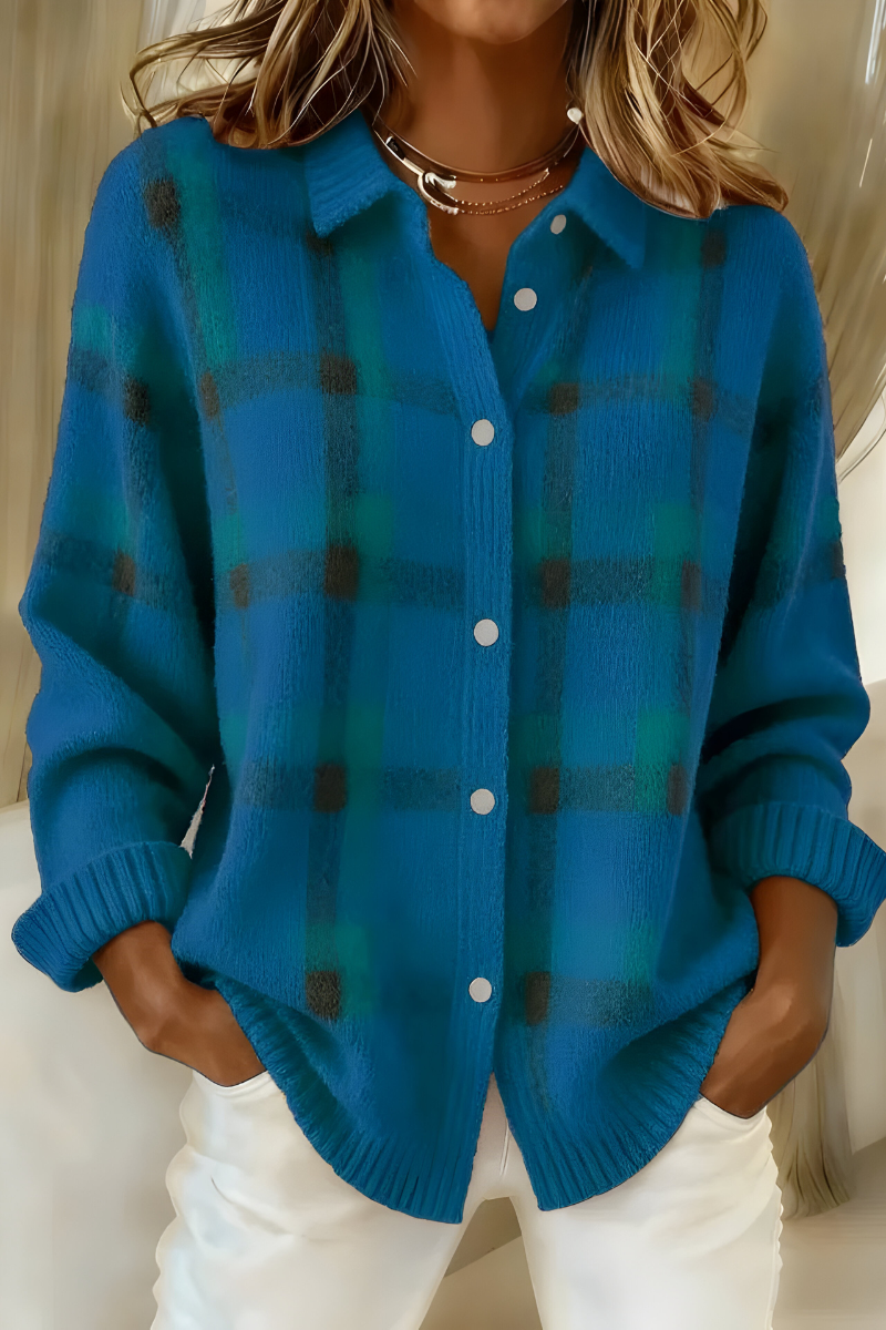 FOSCARI LABEL | CARDIGAN A QUADRI IN MAGLIA MORBIDA