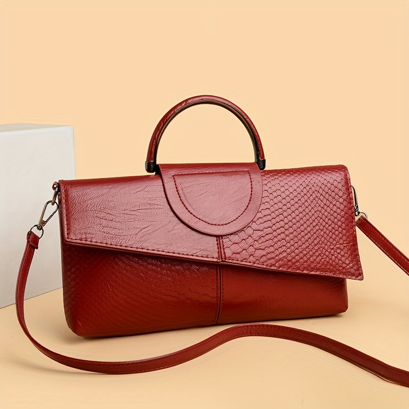 Bianca | Pochette Effetto Coccodrillo