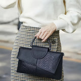 Bianca | Pochette Effetto Coccodrillo