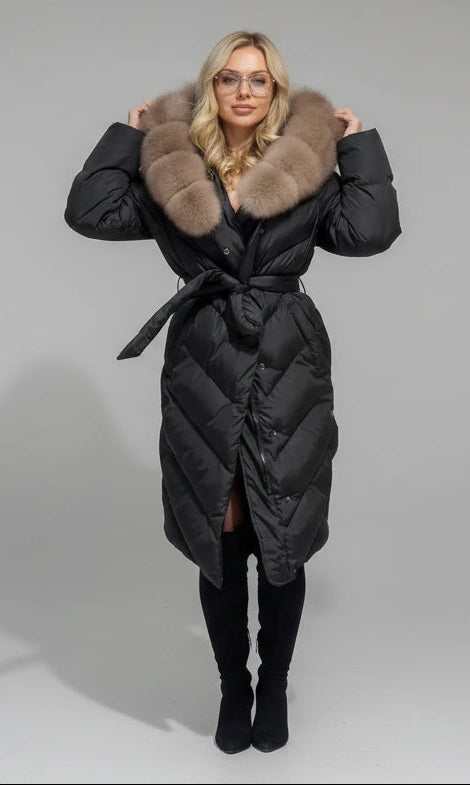 AURELIA™| CAPPOTTO LUNGO CON PELLICCIA