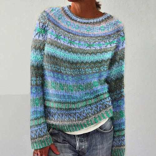Firenze | Maglione con motivo dal colore oceano