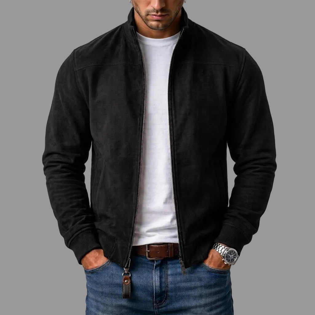 FOSCARI LABEL | GIUBBOTTO BOMBER IN PELLE SPAZZOLATA