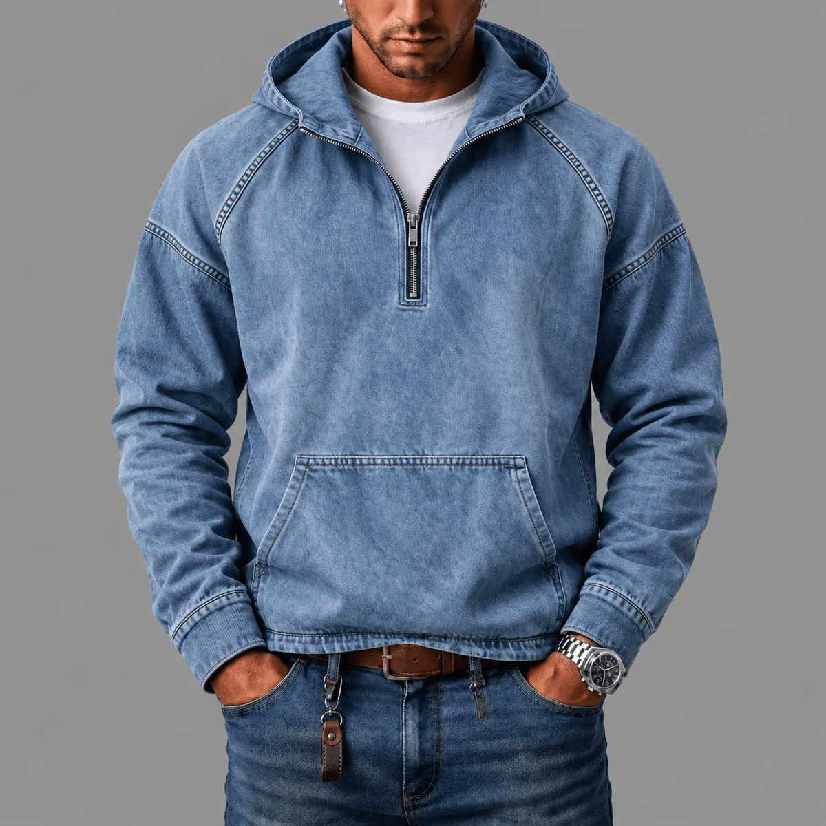 Anorak in Denim Lavato André Ferran