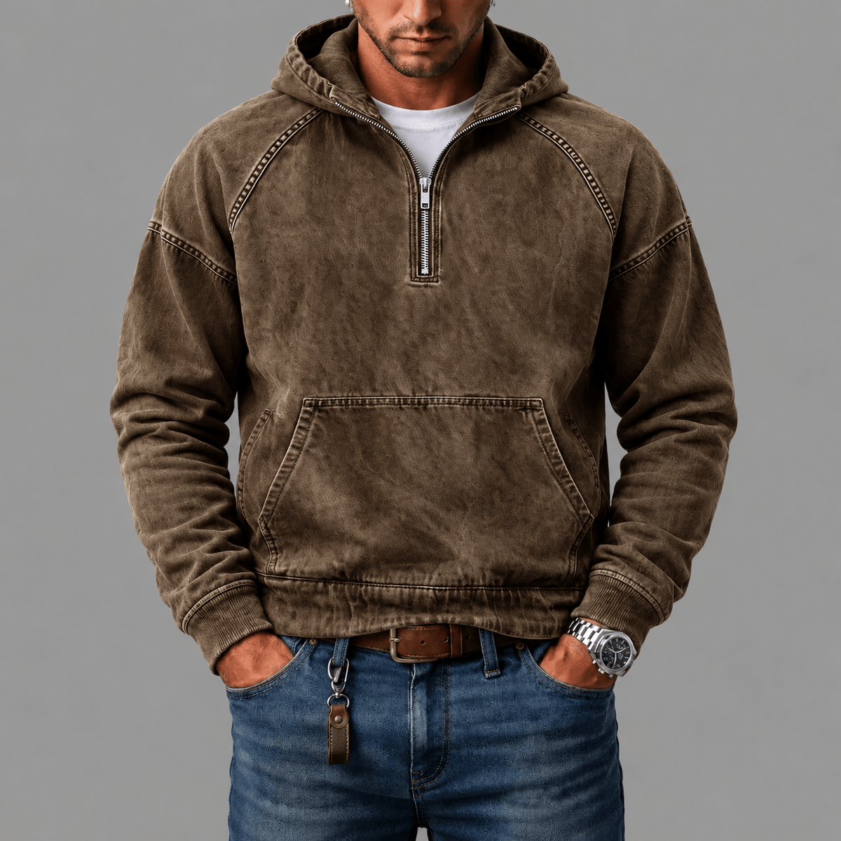 Anorak in Denim Lavato André Ferran