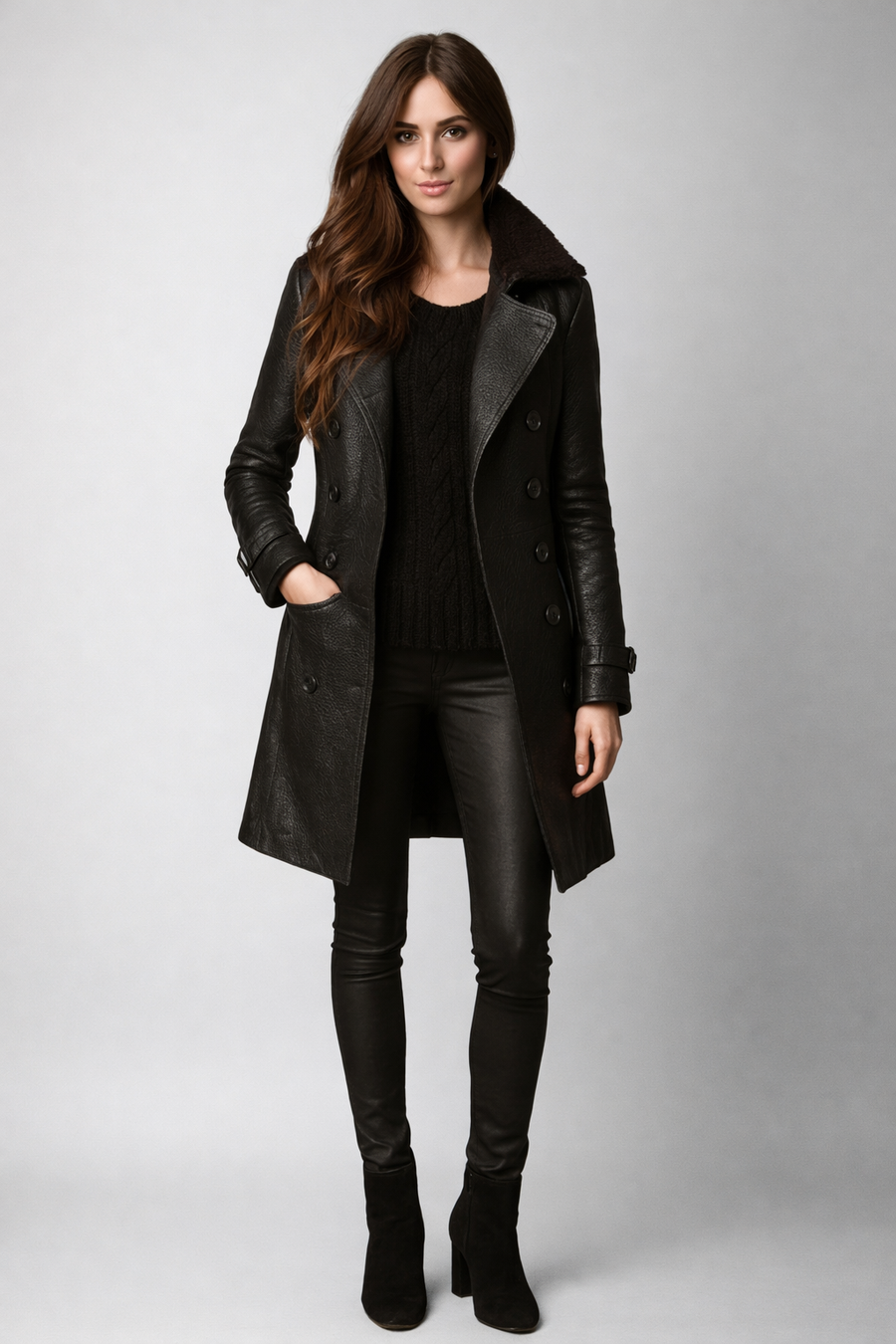 LENA™ | Cappotto in pelle