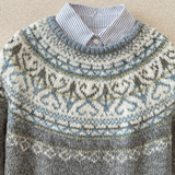 Martine | Maglione grigio con motivo color avorio