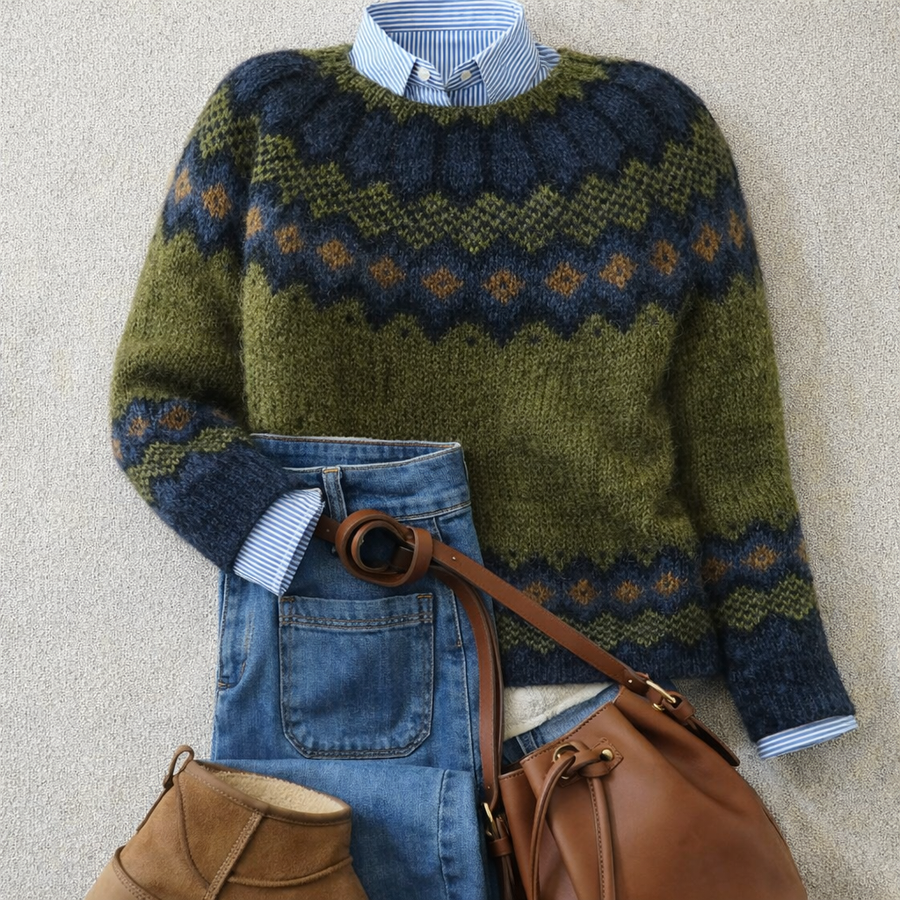 Elise | Maglione con motivo a rombi