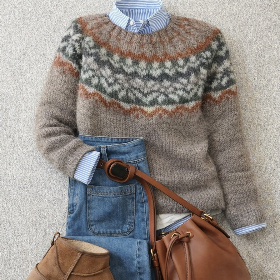 Amélie | Maglione senza tempo con motivo scandinavo