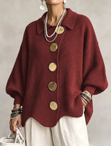 FOSCARI LABEL | CARDIGAN OVERSIZE CON COLLETTO E GRANDI BOTTONI METALLICI