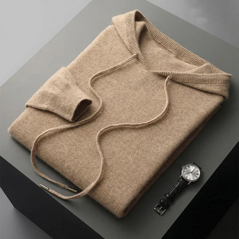 Felpa con cappuccio in lana merino André Ferran