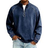 Maglione con zip André Ferran in Cotone Mare