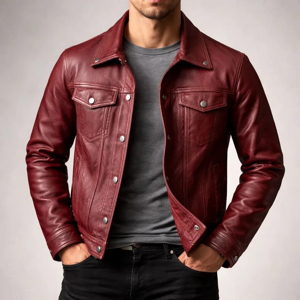 Giacca in pelle vintage André Ferran