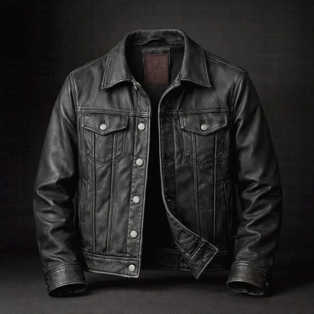 Giacca in pelle vintage André Ferran