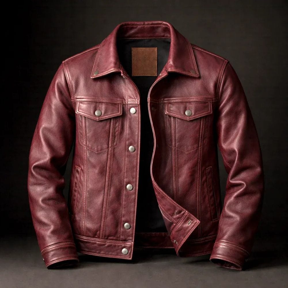 Giacca in pelle vintage André Ferran