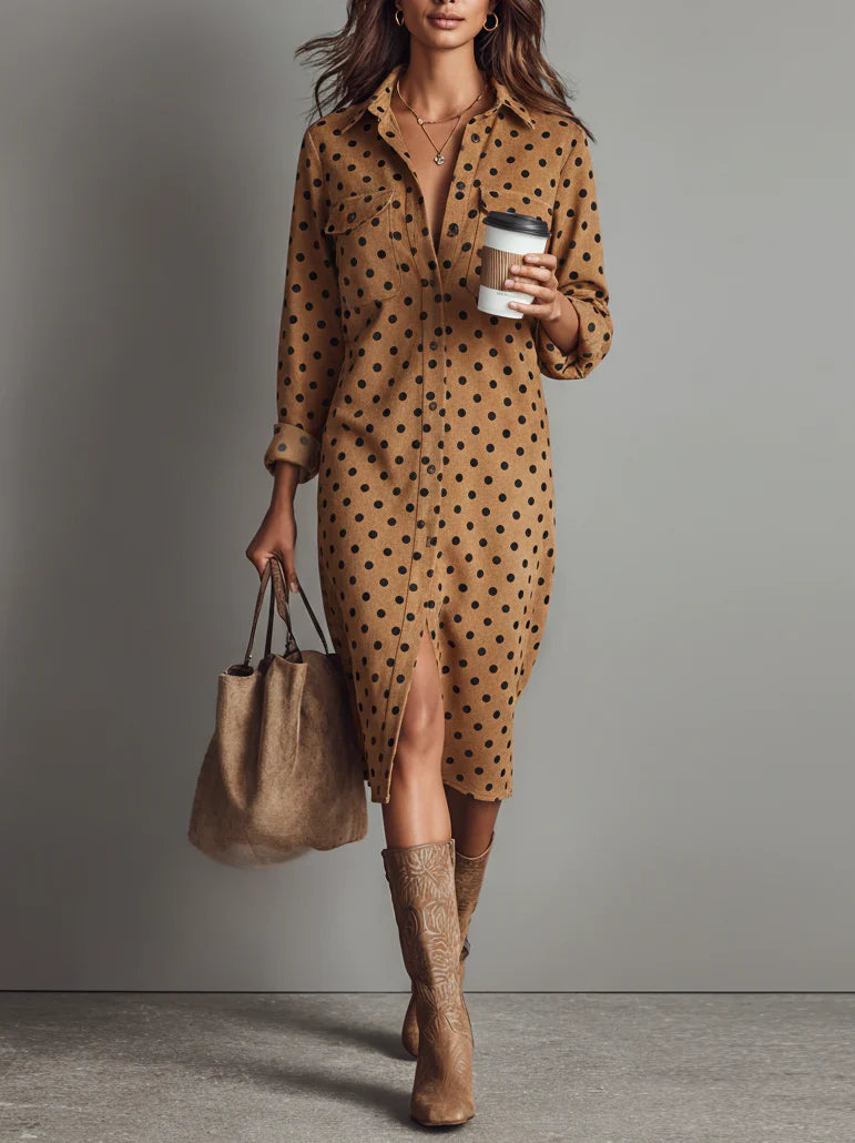 Ebonelle | Abito Camicia Midi a Pois