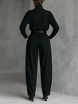 Doveline | Completo Maglione a Collo Alto e Pantaloni a Gamba Larga