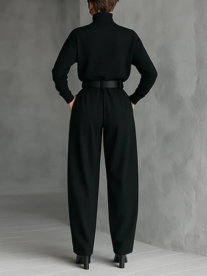 Doveline | Completo Maglione a Collo Alto e Pantaloni a Gamba Larga