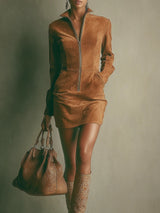 Hazel | Abito mini con zip frontale