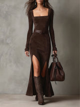 Beatrix | Abito maxi con scollo quadrato