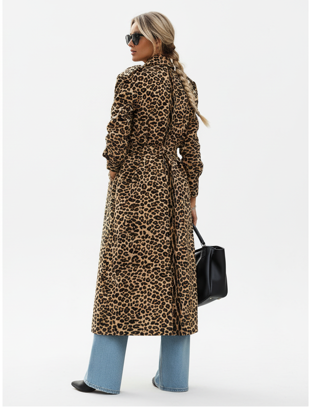 Abito midi leopardato
