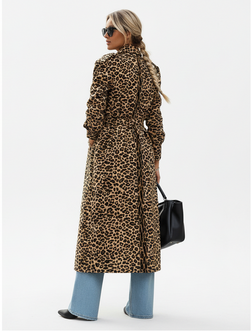 Abito midi leopardato