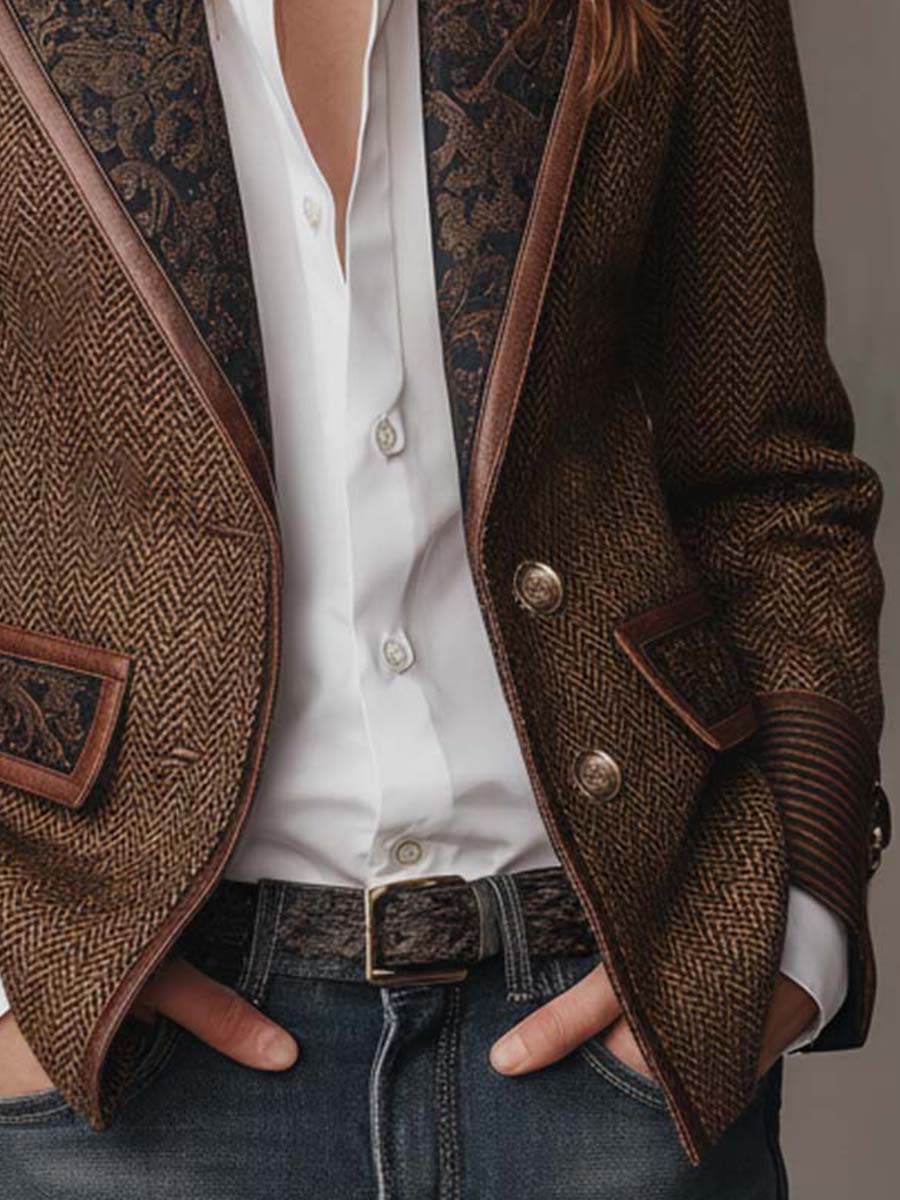 Gisèle | Blazer con Inserti a Motivo a V