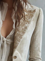 Constance | Blazer Avorio Ricamato Tailleur