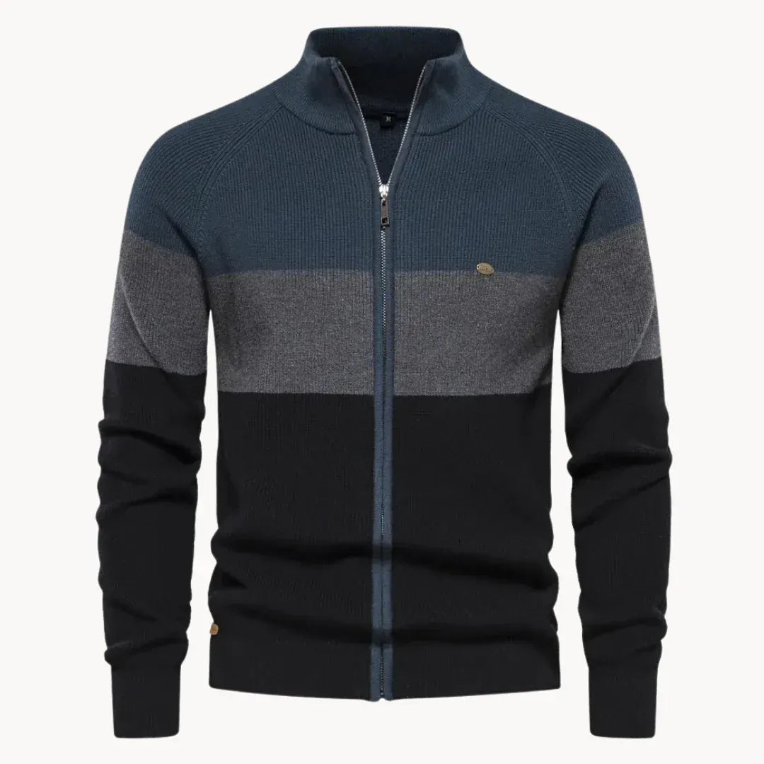 Cardigan con zip a blocchi di colore André Ferran