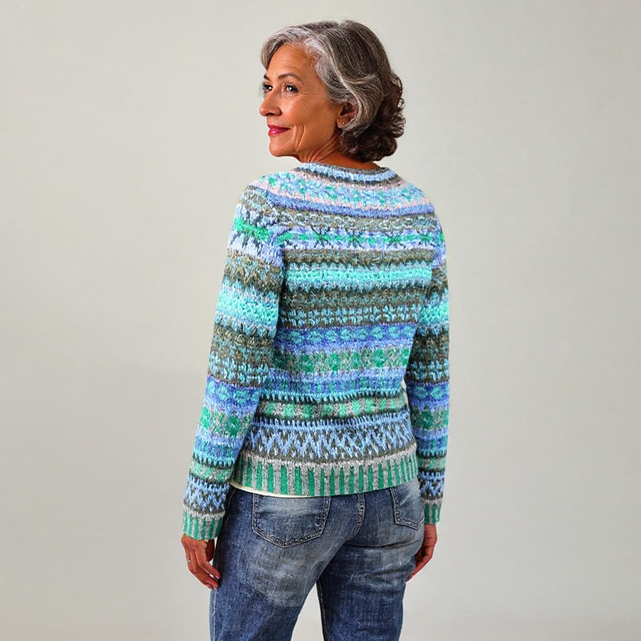 Firenze | Maglione con motivo dal colore oceano