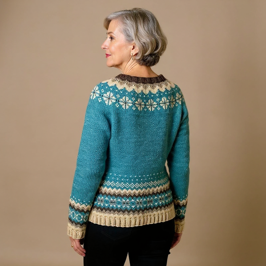 Charlotte | Maglione con bottoni e motivo scandinavo