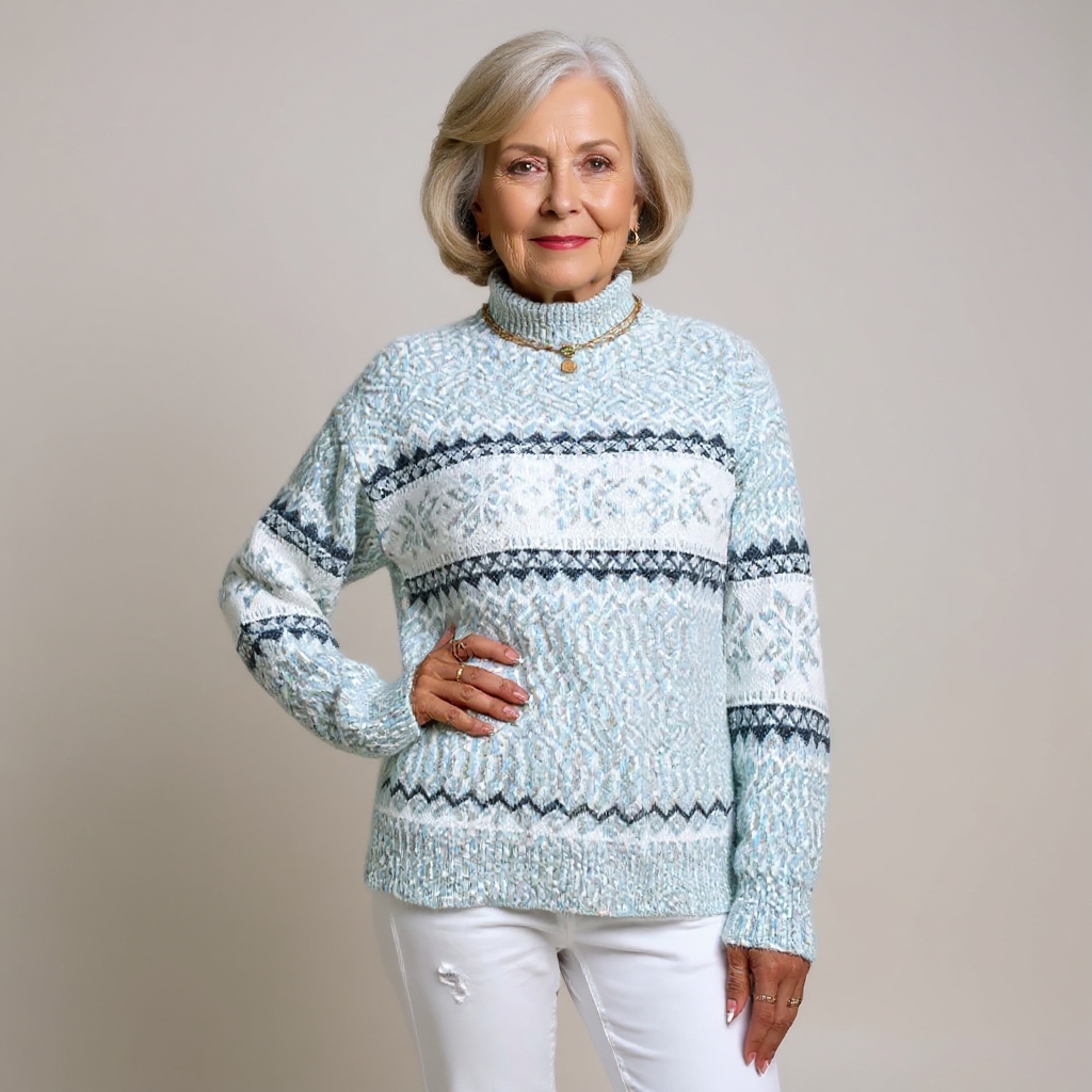 Margot | Maglione con collo alto e fiocchi di neve
