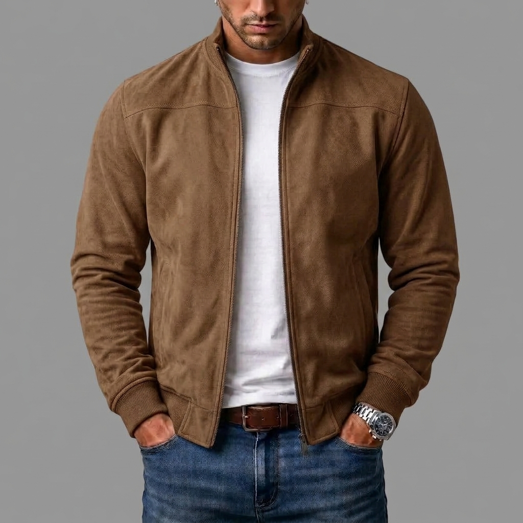 FOSCARI LABEL | GIUBBOTTO BOMBER IN PELLE SPAZZOLATA
