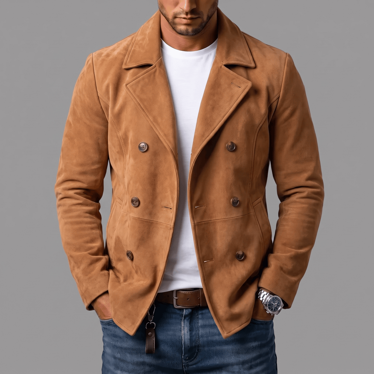 Cappotto in camoscio André Ferran