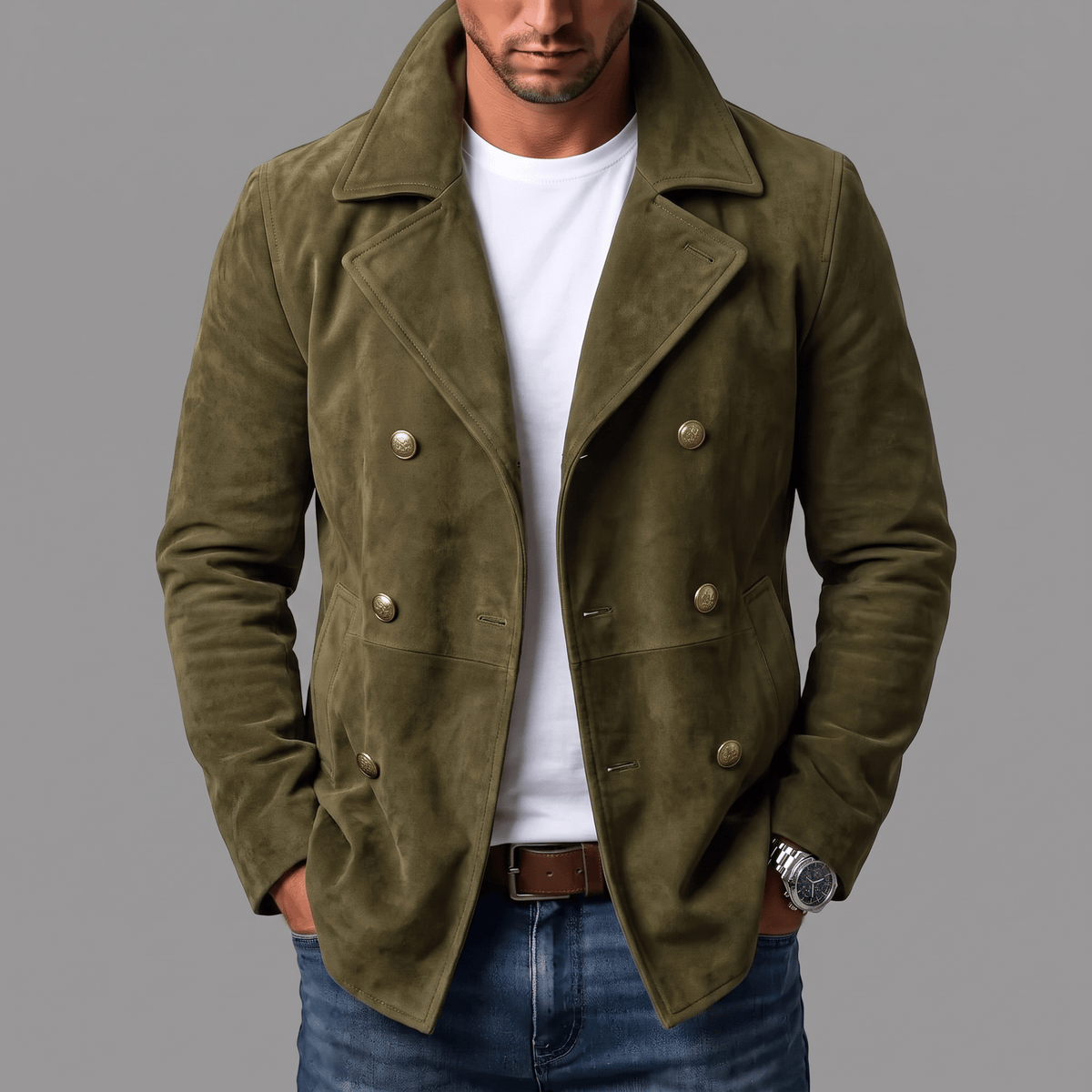 Cappotto in camoscio André Ferran