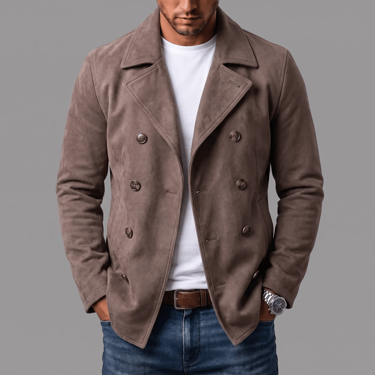 Cappotto in camoscio André Ferran