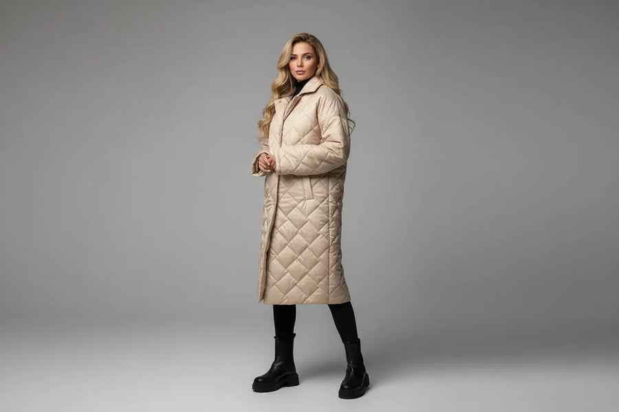 Cappotto imbottito premium con fodera a stampa leopardata