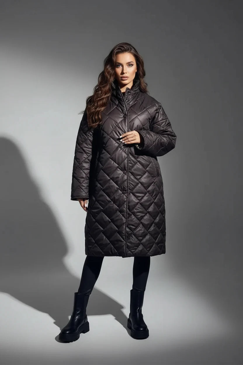 Cappotto imbottito premium con fodera a stampa leopardata
