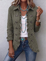Faustine | Giacca Utilitaria Ricamata con Fiori Bohemien
