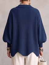 FOSCARI LABEL | CARDIGAN OVERSIZE CON COLLETTO E GRANDI BOTTONI METALLICI
