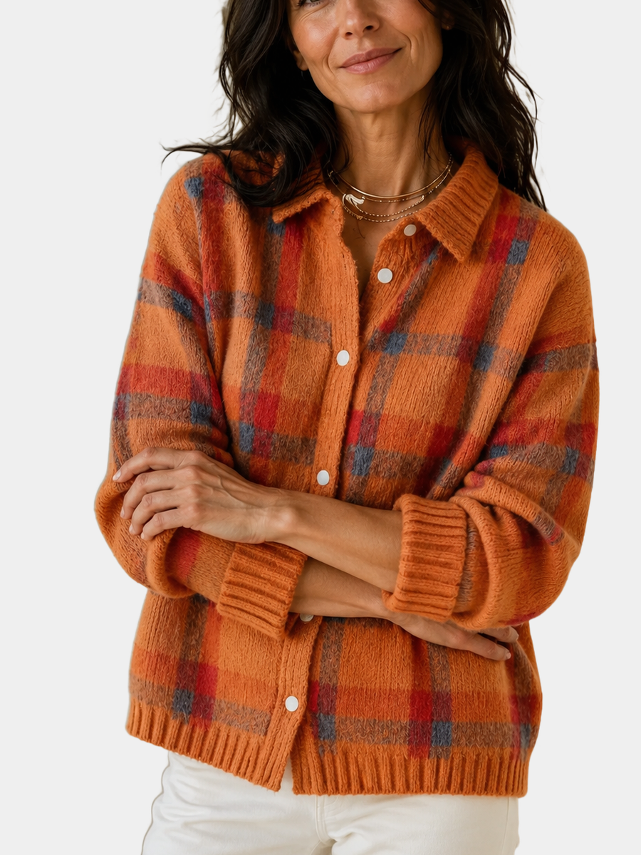 FOSCARI LABEL | CARDIGAN A QUADRI IN MAGLIA MORBIDA